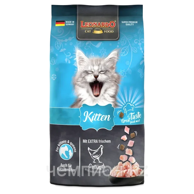 753005 LEONARDO KITTEN, Леонардо корм для котят с курицей , уп.300гр.