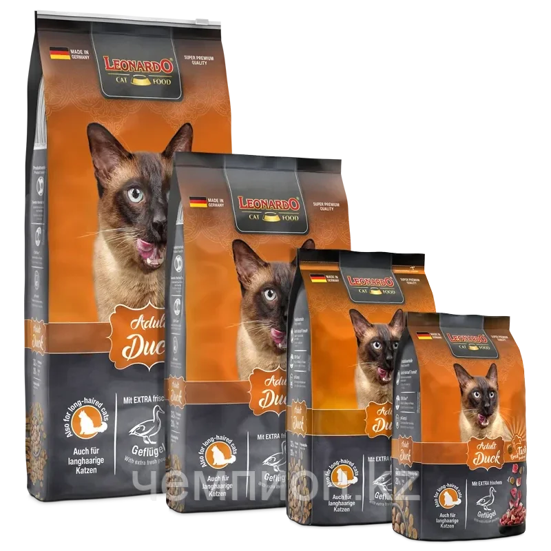 753305 LEONARDO ADULT Duck&Rise SENSITIVE, Леонардо корм для чувствительных кошек, утка|рис , уп. 300гр.