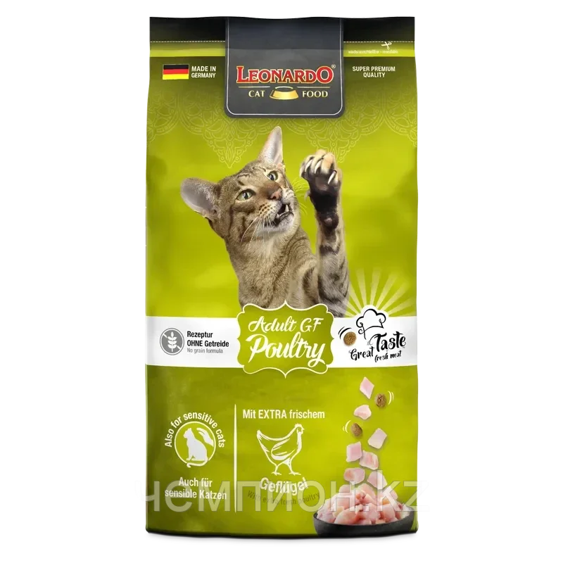 753618 Leonardo Adult GF Poultry, Леонардо беззерновой корм для взрослых кошек, уп.1,8 кг.