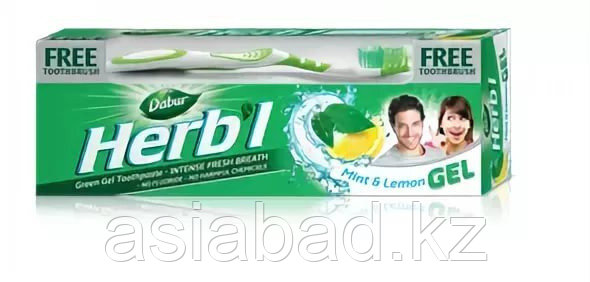 Dabur Herb I - Зубная паста с щеткой Ментол и Лимон, фото 1