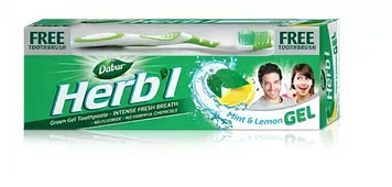 Dabur Herb I - Зубная паста с щеткой Ментол и Лимон