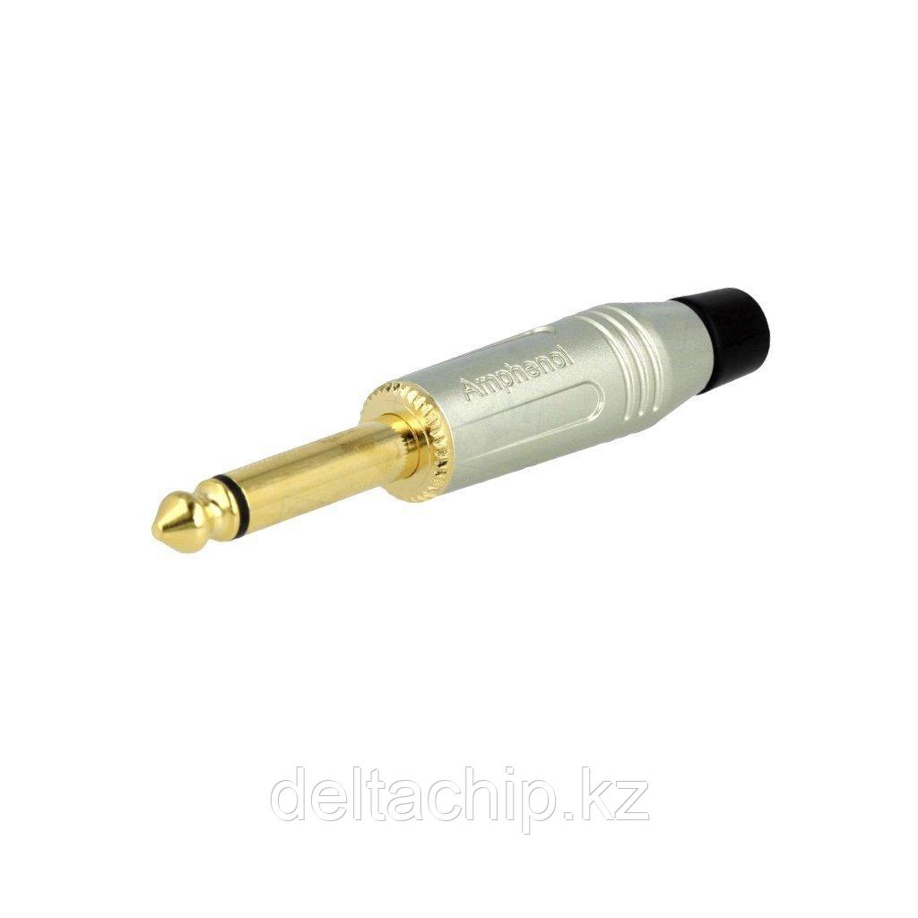 ACPM-GN-AU Разъем прямой JACK 6.3mm (1/4) MONO на кабель AMPHENOL