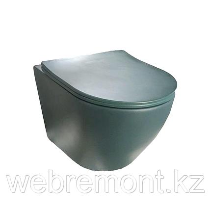 Унитаз подвесной YHJ-001MG матовый зеленый, безободковый, фото 1