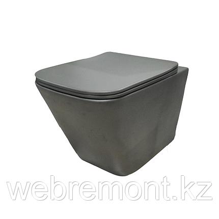 Унитаз подвесной YHJ-003MGD матовый серый тёмный, безободковый, фото 1
