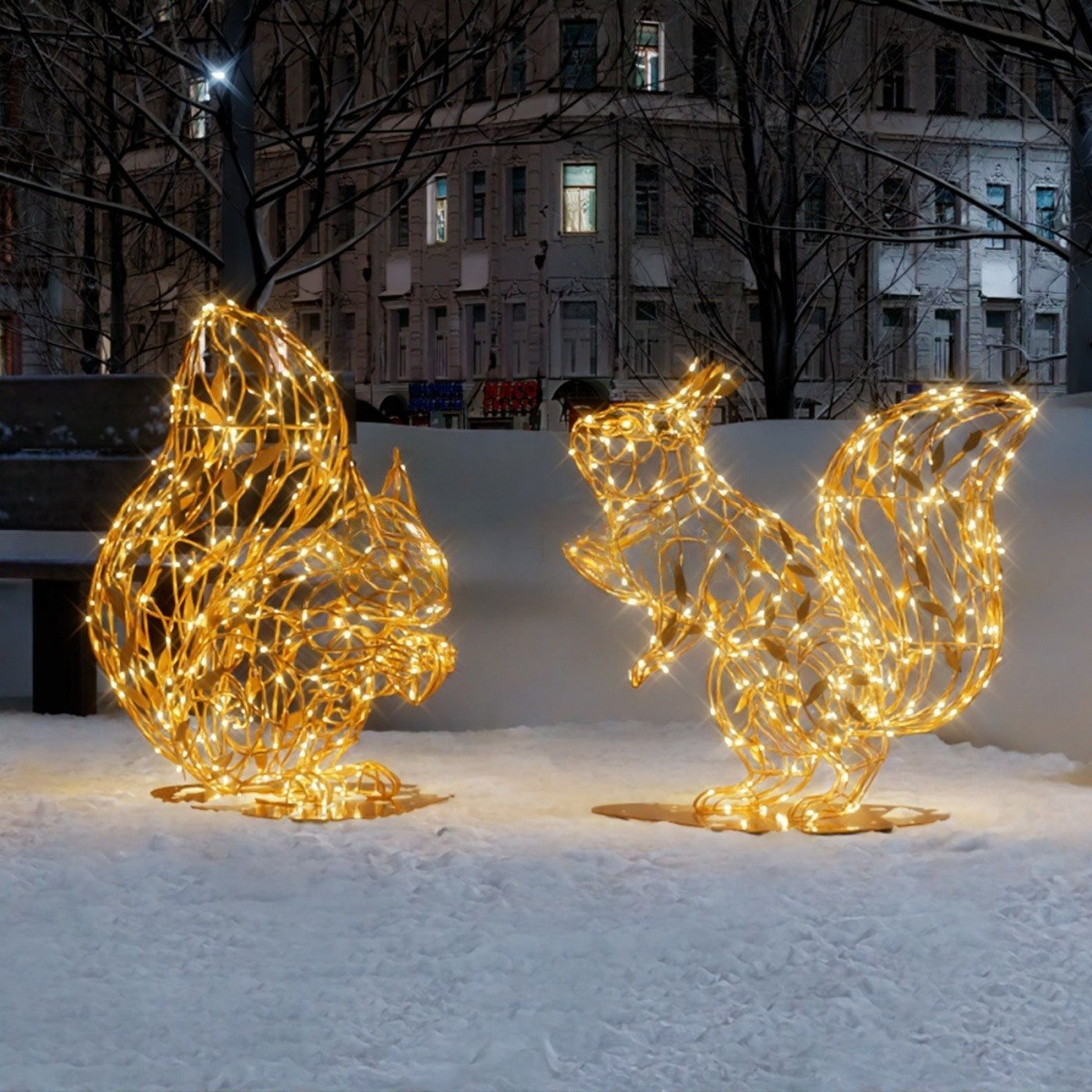 Светодиодные фигуры «Золотые белки»