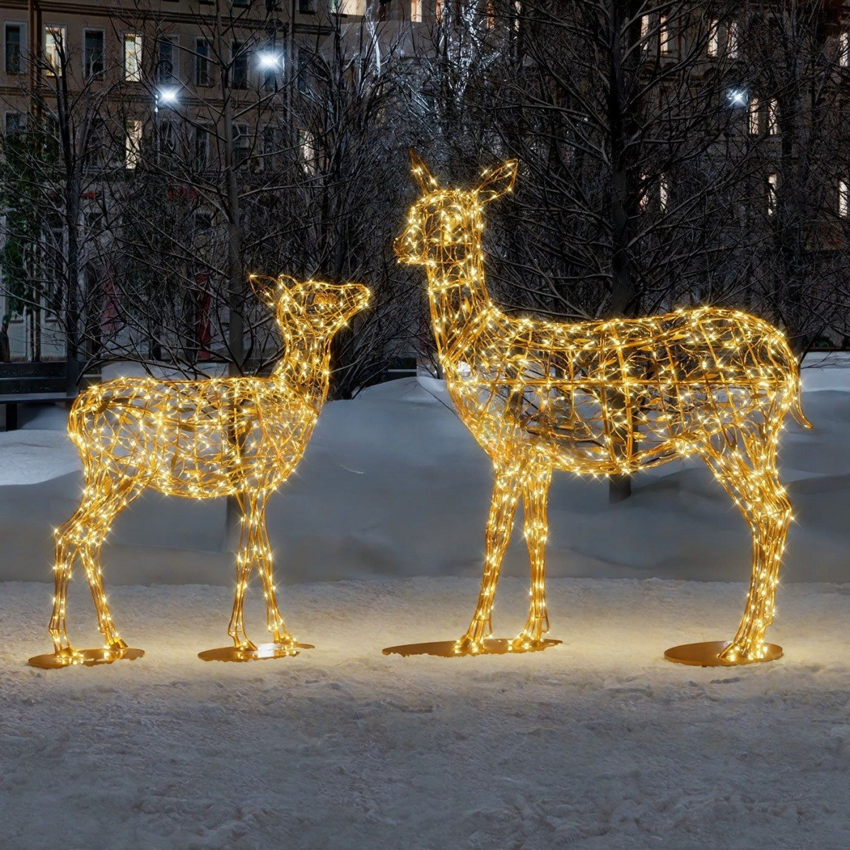 Новогодние световые олени для улицы
