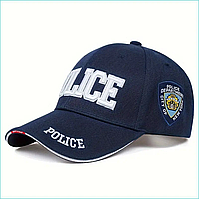 Кепка-бейсболка "Police" (вышивка) синяя
