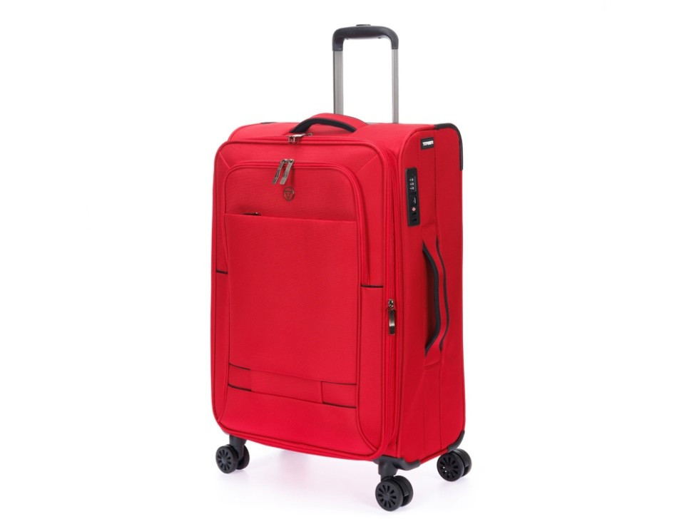 Чемодан TORBER Brosno, красный, нейлон 600D, 43,5 х 19 х 68 см, 56 л, фото 1