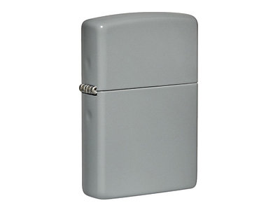 Зажигалка ZIPPO Classic с покрытием Flat Grey, латунь/сталь, серая, глянцевая, 38x13x57 мм