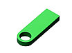 USB 2.0-флешка на 32 Гб с мини чипом и круглым отверстием, зеленый, фото 2
