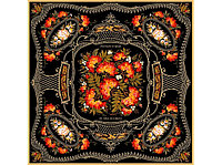 Платок Тагильский поднос, черный