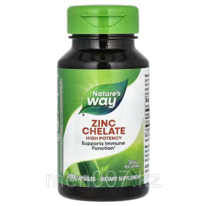 БАД Цинк хелатный 30 мг (100 капсул) Nature's Way
