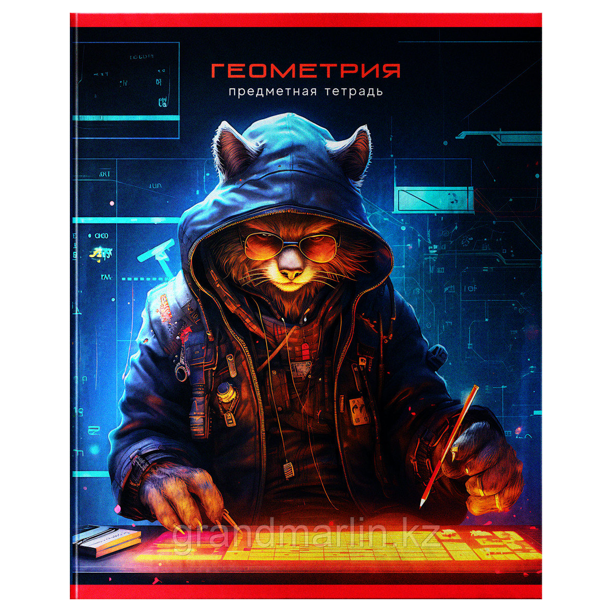 Тетрадь предметная 48л. BG "Мир будущего" - Геометрия, металлизированный картон, фото 1
