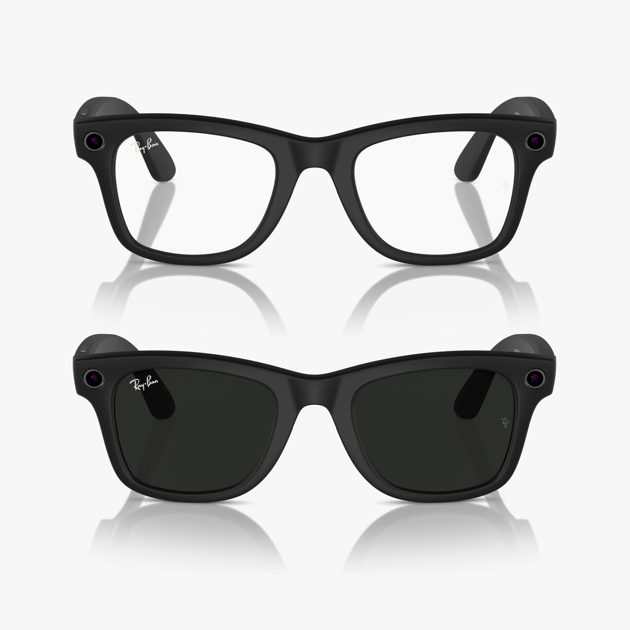 Ray-Ban Meta Wayfarer Matte Black/Clear to Green Transitions® Lens G15 RW4008