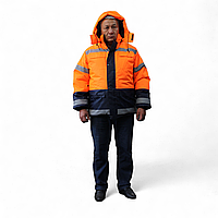 Куртка "Дорожник" зимняя, оранжевый/черный