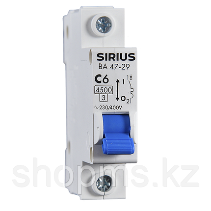 Автоматический выключатель ВА 47-29 1P 20А (С) 4,5 кА Sirius, фото 1