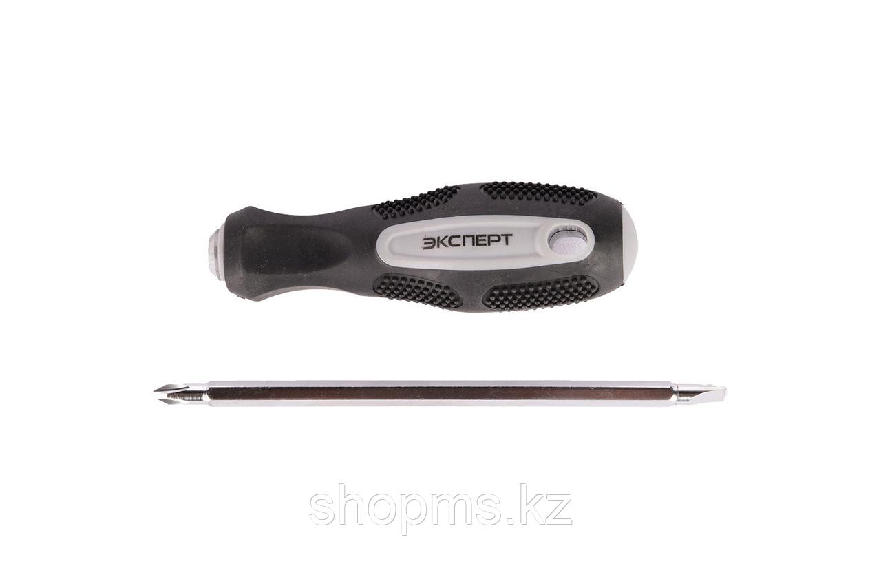 Отвертка "ЭКСПЕРТ" 149201-2-125 двухкомпонентная рукоятка, магнитный двухсторонний наконечник, SL6,3