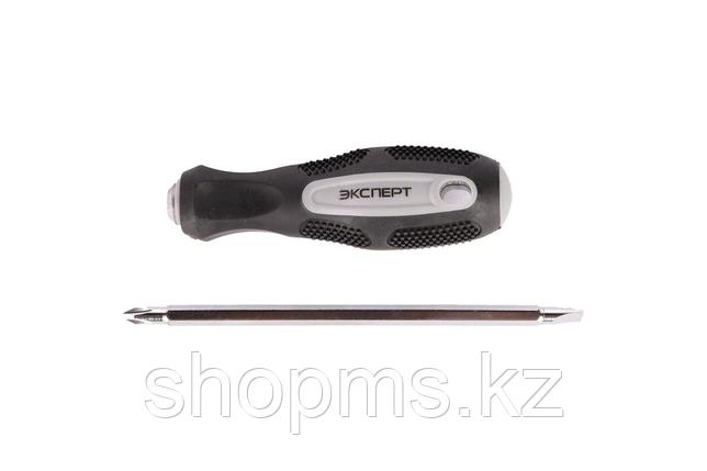Отвертка "ЭКСПЕРТ" 149201-2-125 двухкомпонентная рукоятка, магнитный двухсторонний наконечник, SL6,3, фото 1
