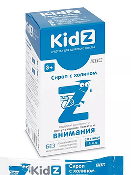 ВТФ "Кидз (Kidz) сироп с холином" для улучшения памяти и внимания 10 стиков