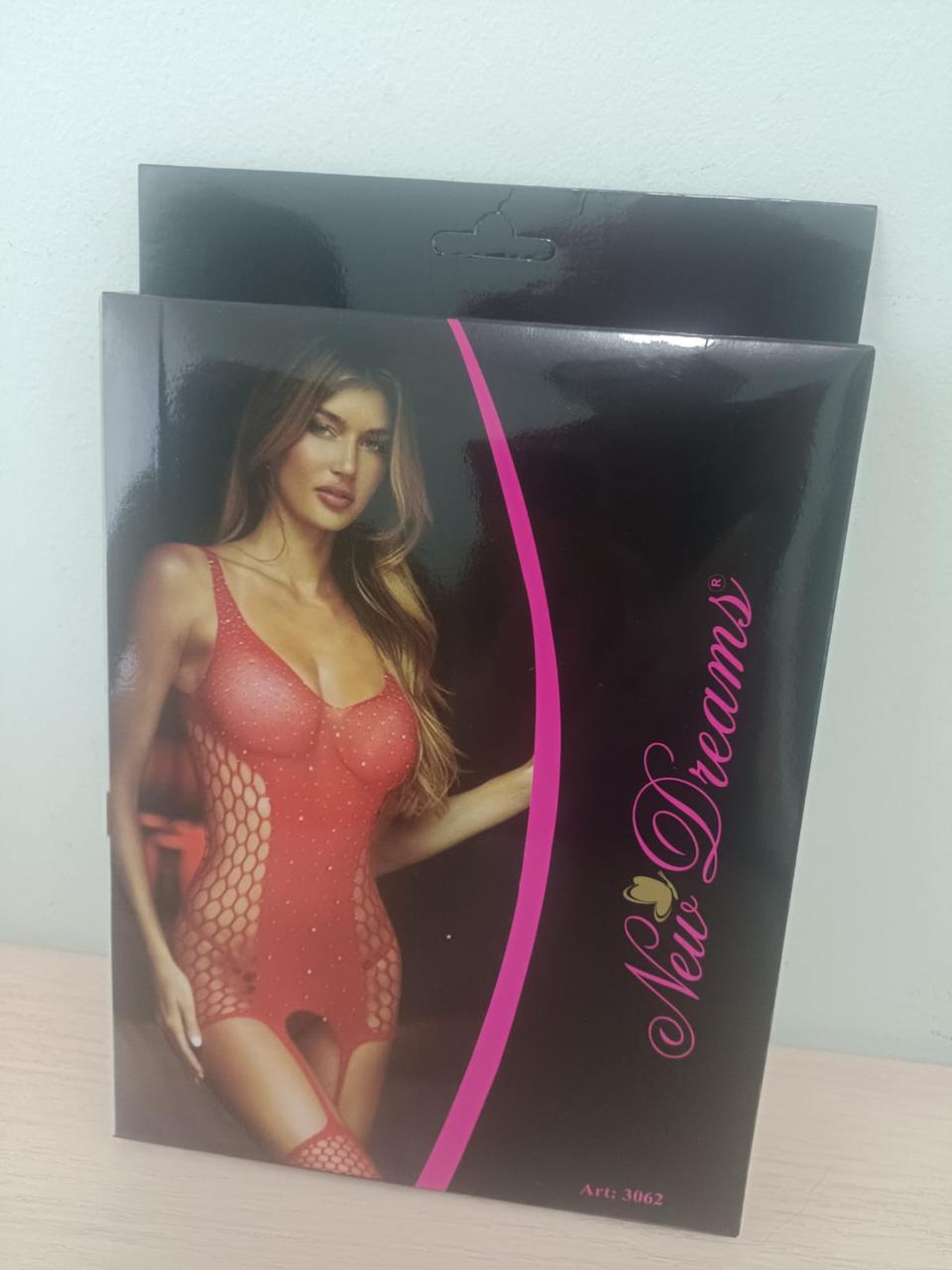 Боди-комбинезон красный со стразами  New  Dreams 3062
