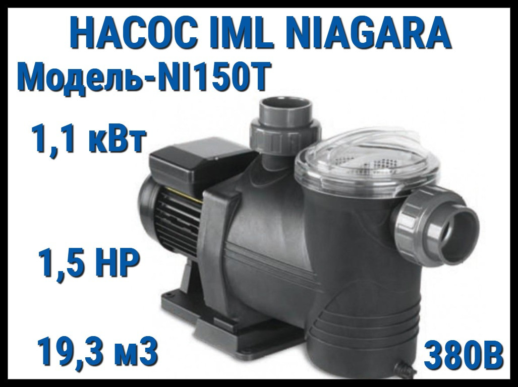 Насос IML Niagara NI150T c префильтром для бассейна (Производительность 19,3 м3/ч, мощность: 1,10 кВт, 380В)