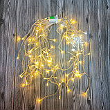 Гирлянда дождик, теплый оттенок, прозрачный провод, 12 метров на 80 см, фото 3