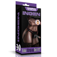 Страпон на трусиках Ingen (18*3,6 см.) в чёрном цвете