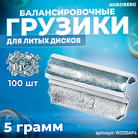 Грузики балансировочные для литых дисков Fe 5 г, 100 шт.