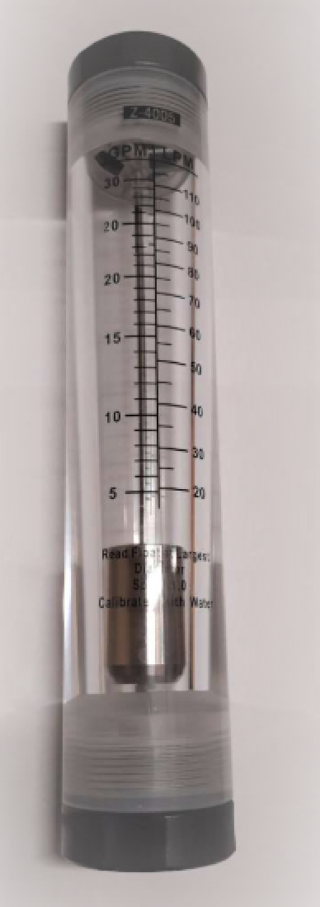 Ротаметр IN-LINE модели Z-4005 5-30 GPM (1,1-6,8 м/час) 1", фото 1