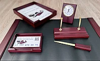 Настольный набор руководителя, 6 предметов, серия Office, махагон