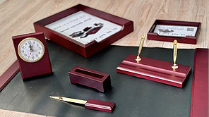 Настольный набор руководителя, 7 предметов, серия Office, махагон