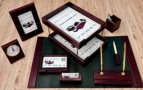 Набор для руководителя, 10 предметов, серия Office, махагон