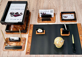 Настольный набор из дерева для руководителя, 10 предметов, серия VIP, комбинированный