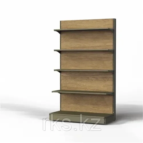 4RM Стеллаж торговый пристенный со стенкой дсп