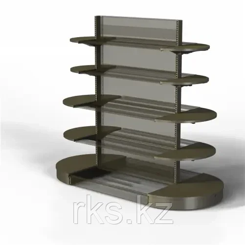 4RM Стеллаж торговый островной с дуговыми полками