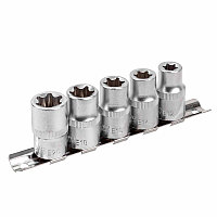 ROCKFORCE Набор головок Е-профиль 5 предметов 1/2" (E12,E14,E16,E18,E20), на планке 1396 RF-4053