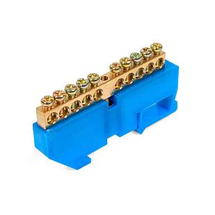 Шина N "ноль" на DIN-изол ШНИ-6х9-6 (син)