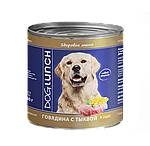 Dog Lunch консервы для собак Говядина с тыквой в соусе 750 г