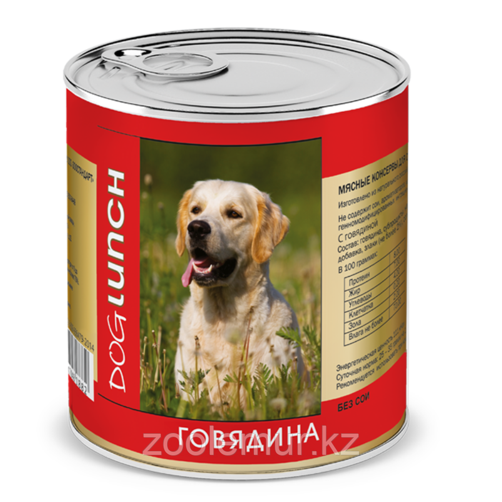 Dog Lunch консервы для собак Говядина в желе 750 г