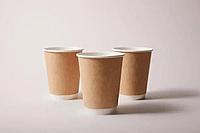 Стакан бумажный ДВУХСЛОЙНЫЙ Под КРАФТ 250 мл (20шт/упак 500шт/кор) (13089)