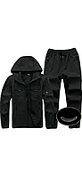 Тактический костюм демисезонный ветрозащитный чёрный цвет + ремень тактический