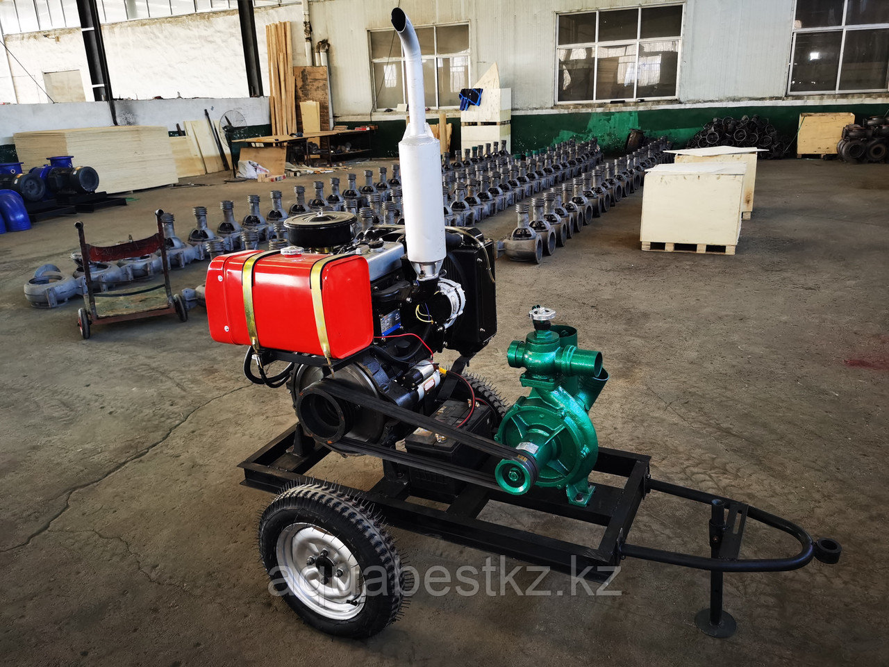 Насос с дизельным двух цилиндровым двигателем, фото 1