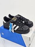 Кроссовки Adidas Superstar Black Люкс Качество, фото 11