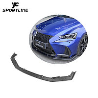 Сплиттер переднего бампера на Lexus IS 2016-19 (Оригинальный карбон)