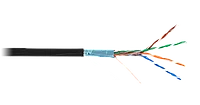Кабель NETLAN F/UTP 4 пары, Кат.5e (Класс D), 100МГц, однож., BC (чистая медь), внеш. PE до -40C, черный, 305м