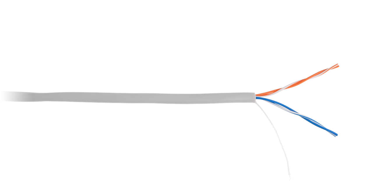 Кабель NETLAN U/UTP 2 пары, Кат.5 (Класс D), 100МГц, однож., BC (чистая медь), внутр., PVC нг(B), серый, 500м