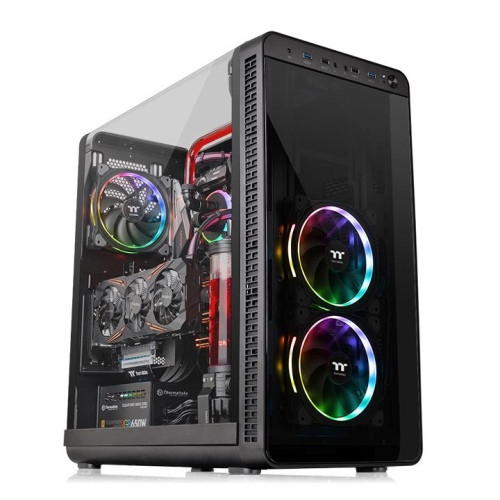 Thermaltake Корпус Thermaltake View 37 RGB Plus/Black/Win/Riing Plus RGB H14 RGB Fan*3, CA-1J7-00M1WN-01