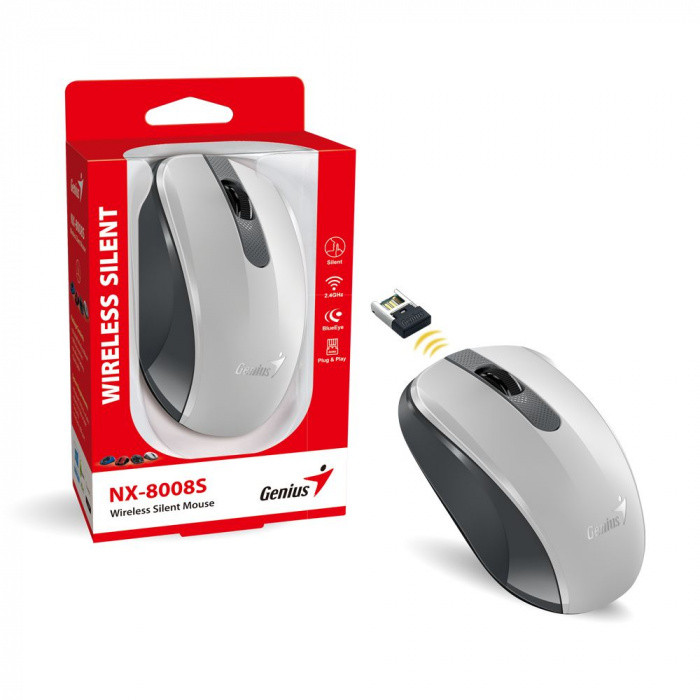 Genius Мышка Genius RS2,NX-8008S,White+Gray 31030028403