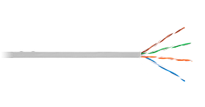 Кабель NETLAN U/UTP 4 пары, Кат.5e (Класс D), 100МГц, однож., BC (чистая медь), внутр., PVC нг(B), серый, 305м, фото 1