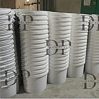 Пластиковое ведро с крышкой и металлической ручкой 18 л (25 кг), пищевое, белое